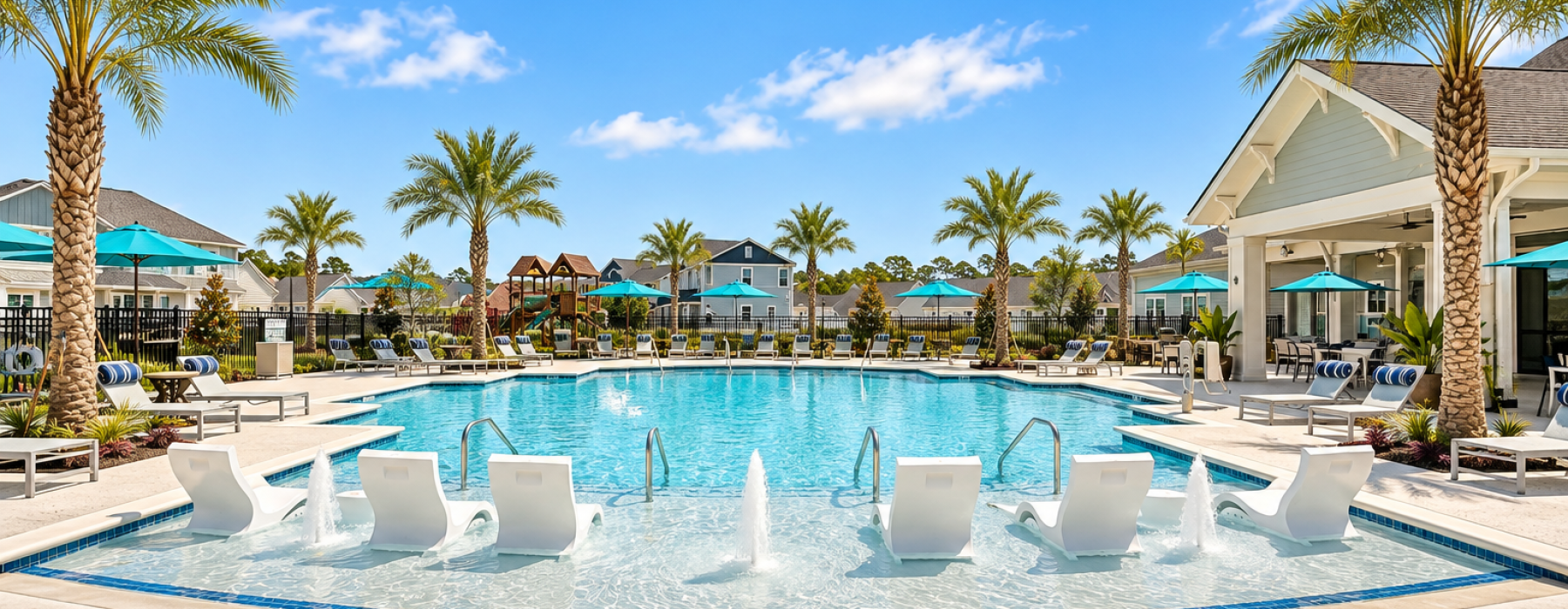 Resort-style swimming pool